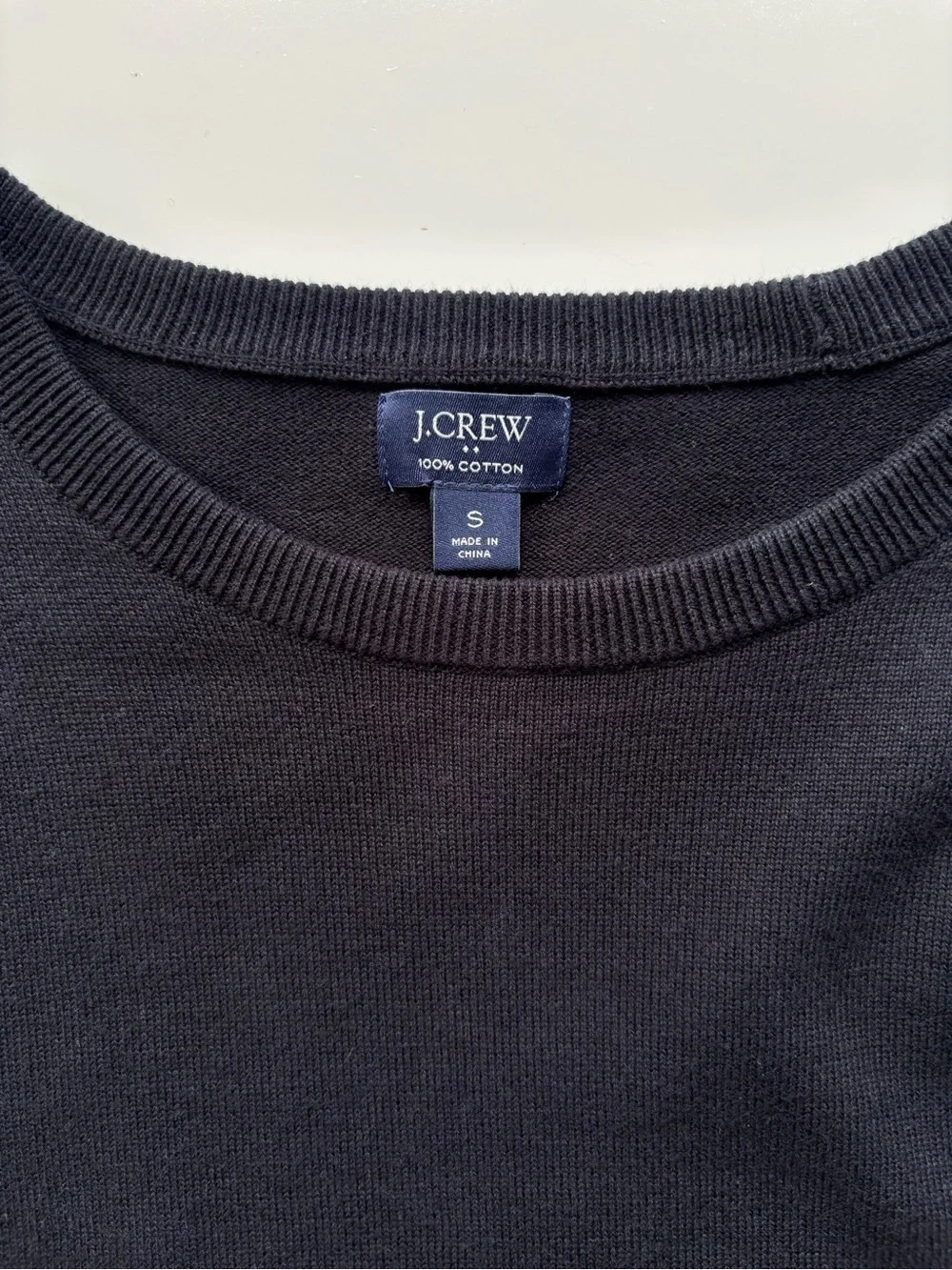 J.Crew Factory Men's Black Cotton Crewneck Sweater-Tee Size Small